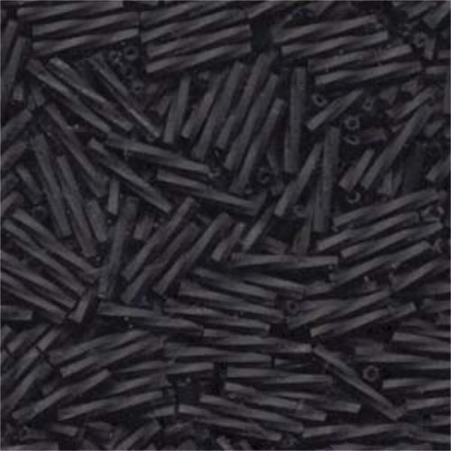 Miyuki 12mm x 2mm Twisted Bugle Bead - TW2012-401F - Matte Black