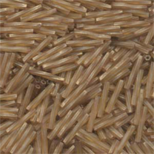 Miyuki 12mm x 2mm Twisted Bugle Bead - TW2012-1262 - Antiqued Gold Matte Transparent Topaz