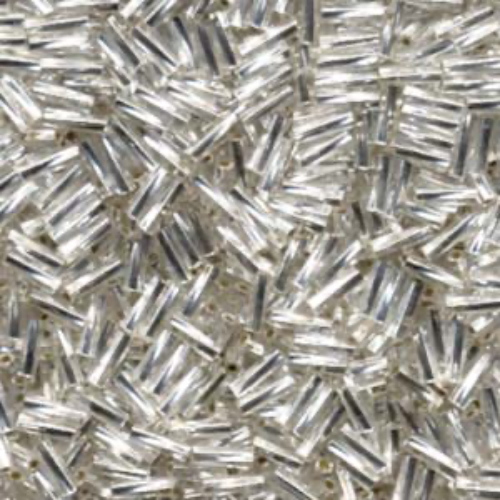 Miyuki 6mm x 2mm Twisted Bugle Bead - TW206-1 - Silver Lined Crystal