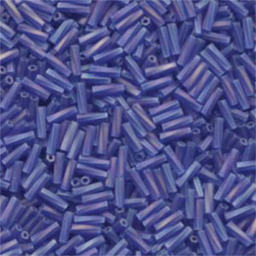 Miyuki 6mm x 2mm Twisted Bugle Bead - TW206-177F - Matte Transparent Cobalt AB