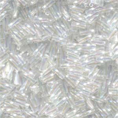 Miyuki 6mm x 2mm Twisted Bugle Bead - TW206-250 - Crystal AB