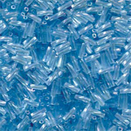 Miyuki 6mm x 2mm Twisted Bugle Bead - TW206-260 - Transparent Aqua AB