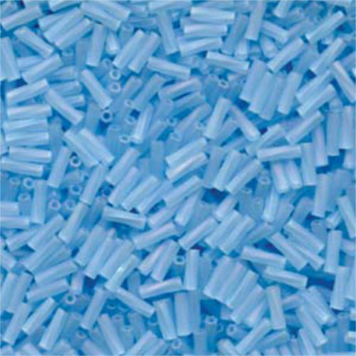 Miyuki 6mm x 2mm Twisted Bugle Bead - TW206-260F - Matte Transparent Aqua AB