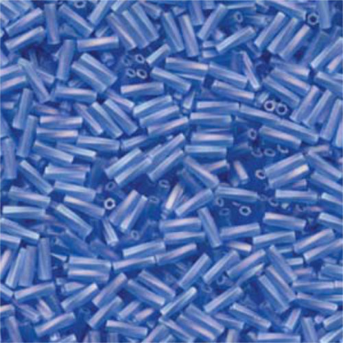 Miyuki 6mm x 2mm Twisted Bugle Bead - TW206-261F - Matte Transparent Sapphire AB