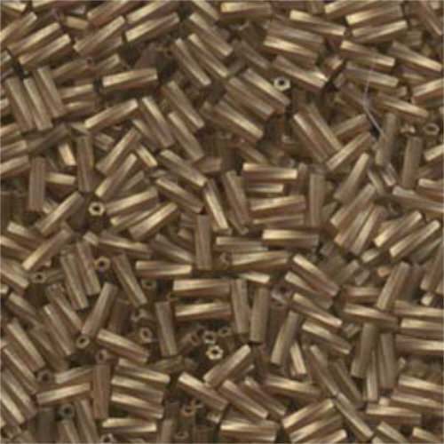 Miyuki 6mm x 2mm Twisted Bugle Bead - TW206-1262 - Antiqued Gold Matte Transparent Topaz