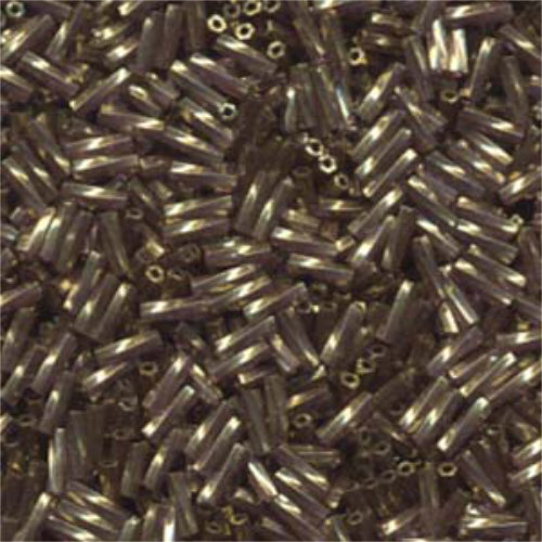 Miyuki 6mm x 2mm Twisted Bugle Bead - TW206-1285 - Antiqued Gold Matte Transparent Amethyst