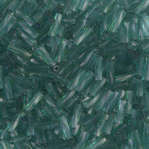 Miyuki 6mm x 2mm Twisted Bugle Bead - TW206-1707 - Transparent Dyed Seafoam