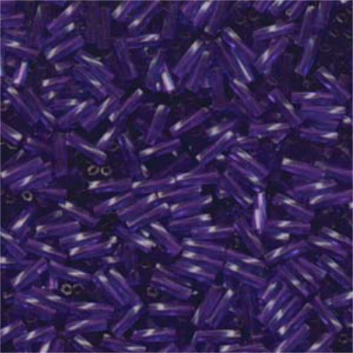 Miyuki 6mm x 2mm Twisted Bugle Bead - TW206-1721 - Transparent Dyed Purple