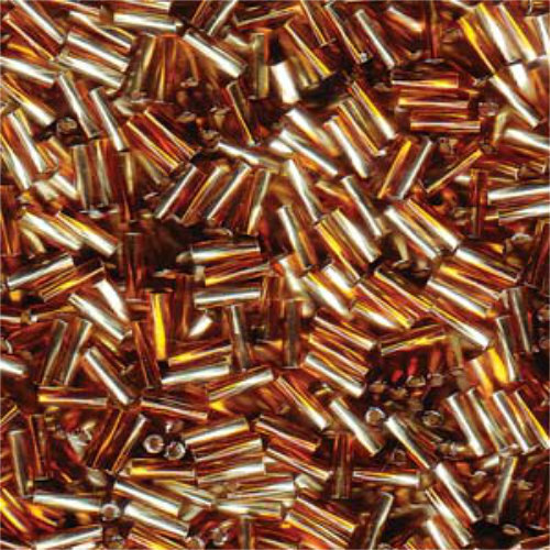 Miyuki 6mm x 2mm Twisted Bugle Bead - TW206-3936 - Silver Lined Light Yellow / Dark Topaz