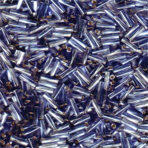 Miyuki 6mm x 2mm Twisted Bugle Bead - TW206-3940 - Silver Lined Clear / Light Sapphire