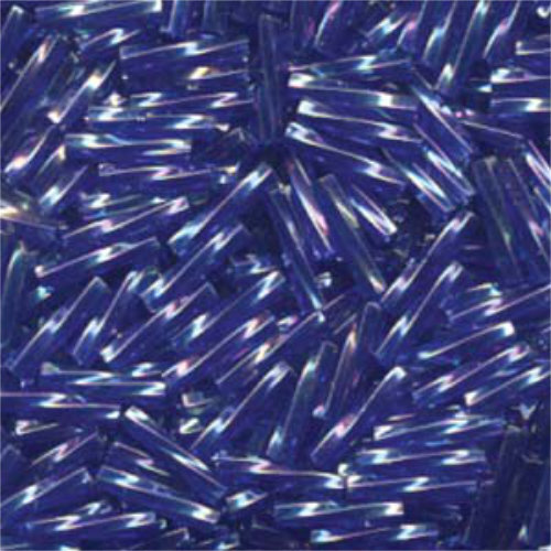 Miyuki 12mm Twisted Bugle Bead - TW2712-177 - Transparent Cobalt AB