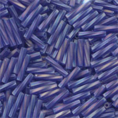 Miyuki 12mm Twisted Bugle Bead - TW2712-177F - Matte Transparent Cobalt AB