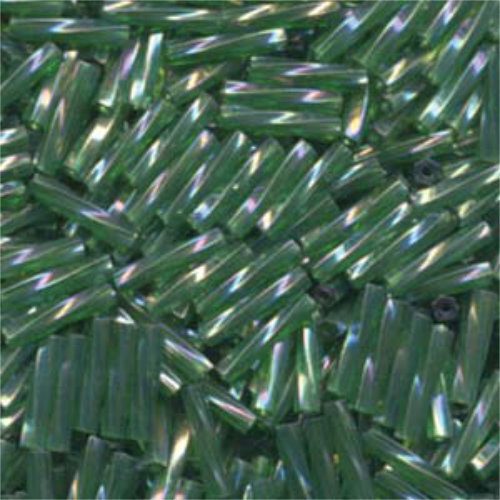 Miyuki 12mm Twisted Bugle Bead - TW2712-179 - Transparent Green AB