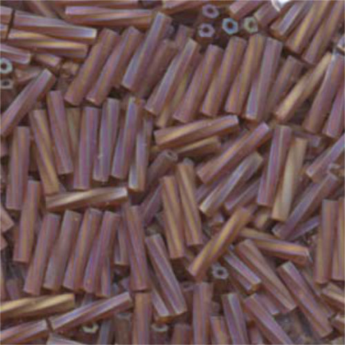 Miyuki 12mm Twisted Bugle Bead - TW2712-257F - Matte Transparent Dark Topaz AB