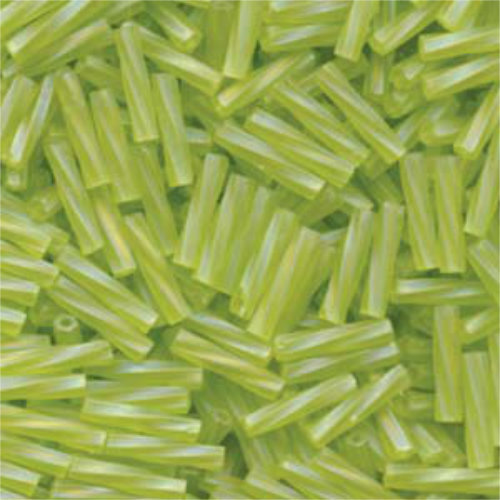 Miyuki 12mm Twisted Bugle Bead - TW2712-258F - Matte Transparent Chartreuse AB