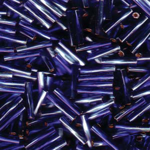 Miyuki 12mm Twisted Bugle Bead - TW2712-3939 - Silver Lined Aqua / Cobalt