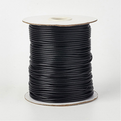 0.5mm Black Korean Waxed Cotton Cord