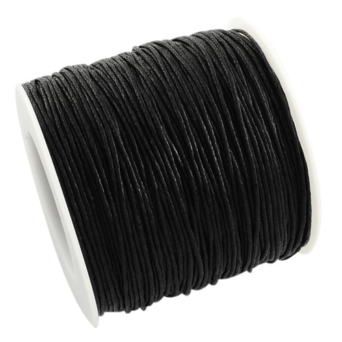 1mm Waxed Cotton Cord - Black