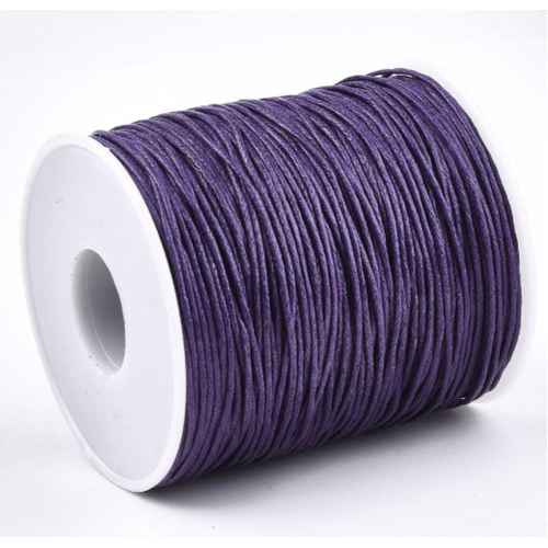 1mm Waxed Cotton Cord - Dark Purple