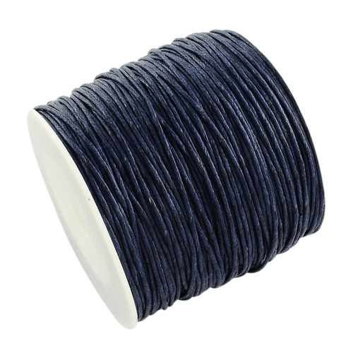 1mm Waxed Cotton Cord - Navy Blue