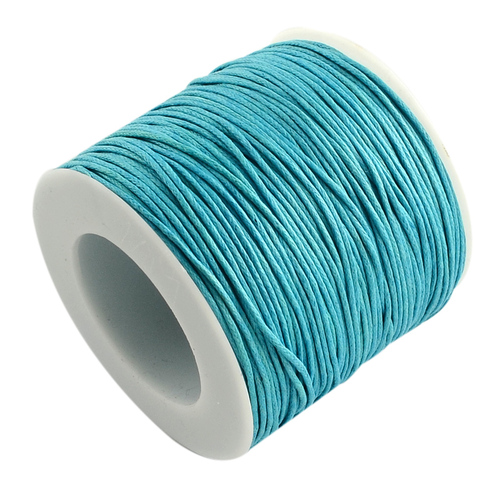 1mm Waxed Cotton Cord - Turquoise